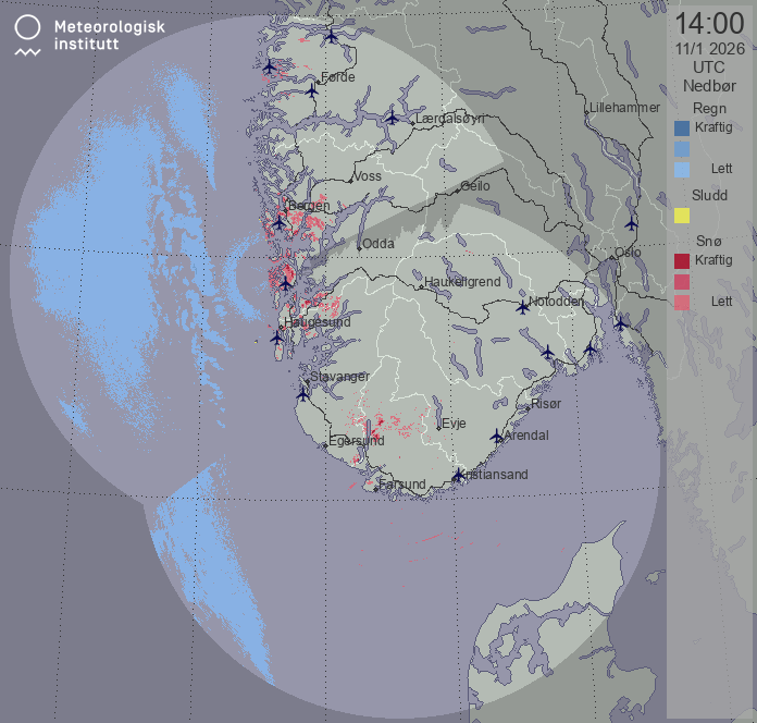 Radar: southwestern norway
